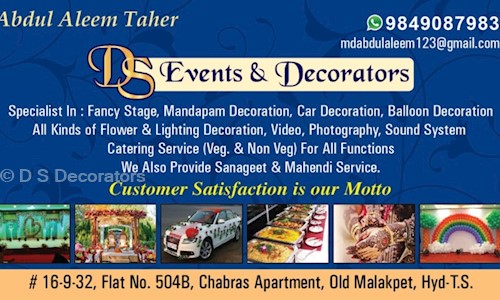 Good Will Events and Decorators in Old Malakpet, Hyderabad - 500036