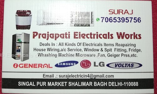 Electricals contractors and repairings in Shalimar Bagh, delhi - 110088