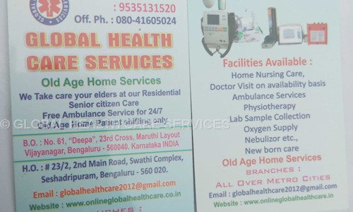Global Health Care Services in Seshadripuram, Bangalore - 560020