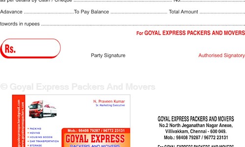 Goyal Express Packers And Movers in Villivakkam, Chennai - 600049