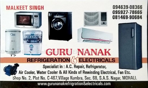 Guru Nanak Refrigration & Electricals in Sector 68, Mohali - 160072