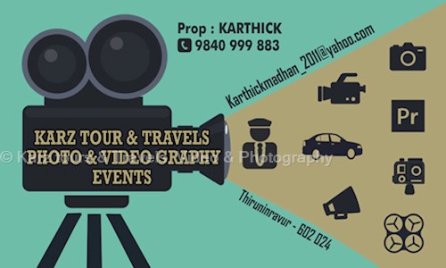 Karz tours & Travels, Video & Photography in Veppampattu, Chennai - 602024