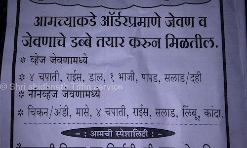 Shri shidhnath Tiffin service in Narhe, Pune - 411041