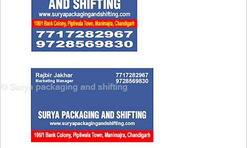Surya packaging and shifting in Chandigadh, chandigarh - 160101