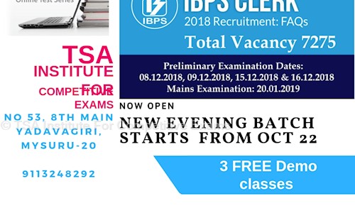 TSA Institute For Competitive Exams in Yadavagiri, Mysore - 570020