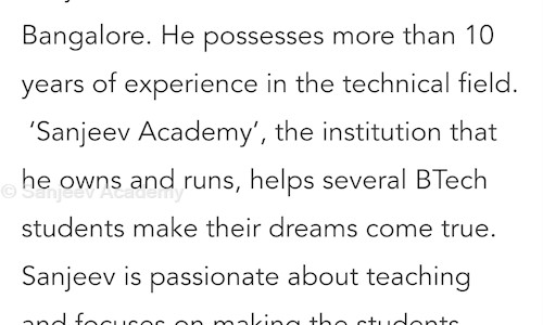 Sanjeev Academy in Ramamurthy Nagar, Bangalore - 560016