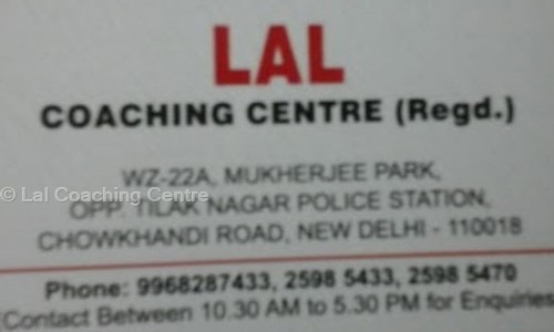 Lal Coaching Centre in Tilak Nagar, Delhi - 110018