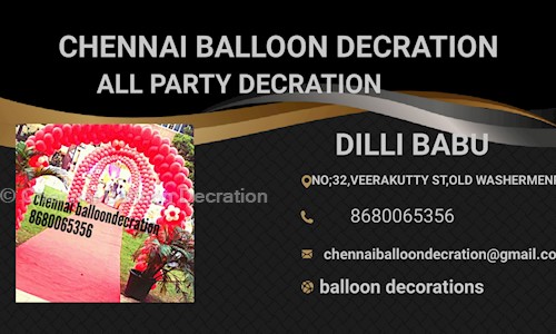 Chennai Balloon Decration in Tondiarpet, chennai - 600081