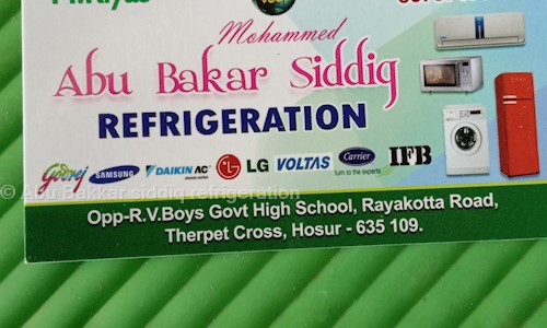 Abu Bakkar siddiq refrigeration  in Kamaraj Colony, Hosur - 635109