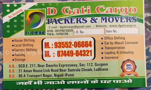 D Gati Cargi Movers in New Palam Vihar, Gurgaon - 122017