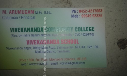 Vivekananda Ias Academy in Melur, Madurai - 625106
