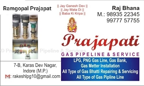 Prajapati Gas Pipeline & Services in Indore H O, Indore - 452001