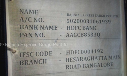 Bajinia Express Cargo Pvt.Ltd.  in Nagasandra, Bangalore - 560073