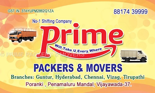 PRIME PACKERS & MOVERS in Poranki, Vijayawada - 521137