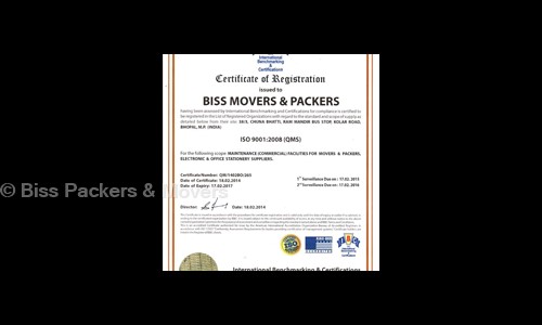 Biss Packers & Movers in Mata Mandir, Bhopal - 326023