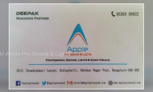Apple Pro Sound & Lights in Kodigehalli, Bangalore - 560092