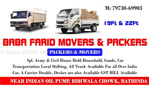BABA FARID MOVERS AND PACKERS in Bibiwala Road, Bathinda - 151001