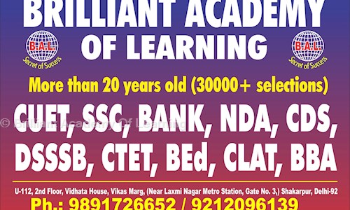 Brilliant Academy of Learning Pvt. Ltd. in Laxmi Nagar, Delhi - 110092