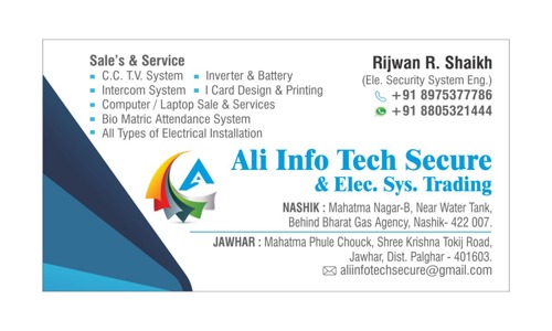 CCTV IN NASHIK ALI INFO TECH SECURE in Mahatma Nagar, Nashik - 422007