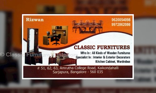 Classic Furniture & Interiors in Harlur, Bangalore - 560035
