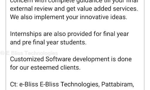 E Bliss Technologies in Mylapore, Chennai - 600004