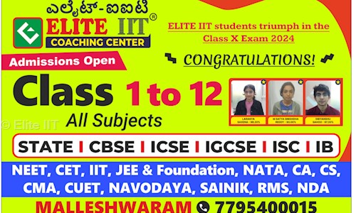 Elite IIT in Malleshwaram, Bangalore - 560070