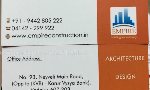 Empire Constructions & Interiors in Kurinjipadi, Cuddalore - 607303
