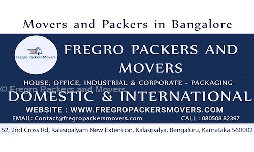 Fregro Packers and Movers in Kalasipalayam, Bangalore - 560002
