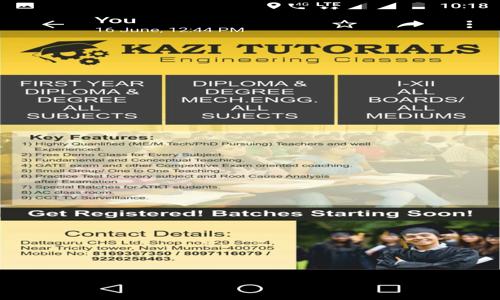 Kazi Tutorials in Sanpada, Mumbai - 400705