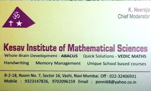 Kesav Institute of Mathematical Science in Vashi, Mumbai - 400703