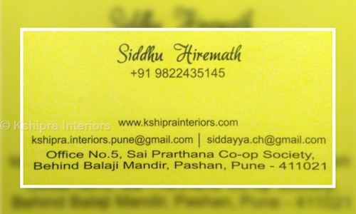 Kshipra Interiors in Pashan, Pune - 411021