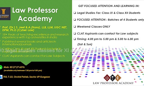 legal studies classes for XI and XII students in Sector 49, Gurgaon - 122018