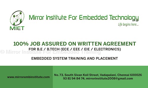 Mirror Institute For Embedded Training in Vadapalani, Chennai - 600026