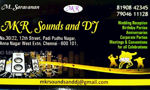 MKR Sounds & DJ in Anna Nagar West Extension, Chennai - 600101