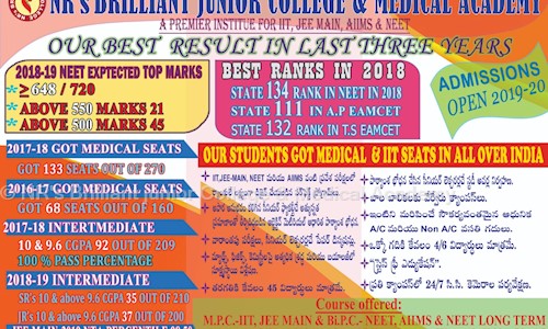 NR's Brilliant junior College & Medical Academy in Patamata, Vijayawada - 520010