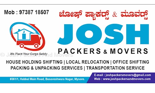 Josh Packers And Movers in Hebbal, Mysore - 570016