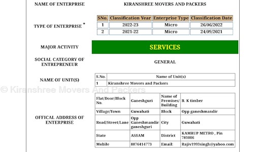 Kiranshree Movers And Packers in Ganeshguri, Guwahati - 781005