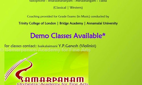 Samarpanam Academy for Fine Arts in Adyar, Chennai - 600020