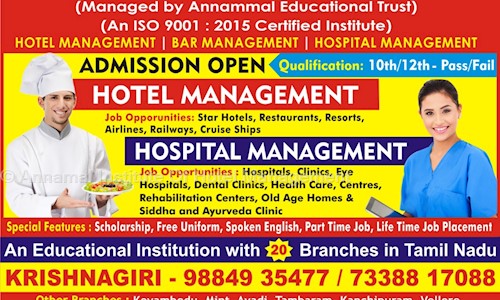 Annamal Institute Of Hotel Management in Rayakottai, Krishnagiri - 635001
