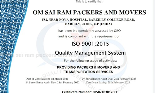 om sai ram packers and movers in Bareilly Cantonment, Bareilly - 243005