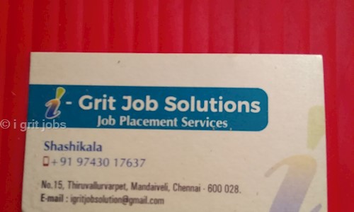 i grit jobs in Mandaveli, Chennai - 600004
