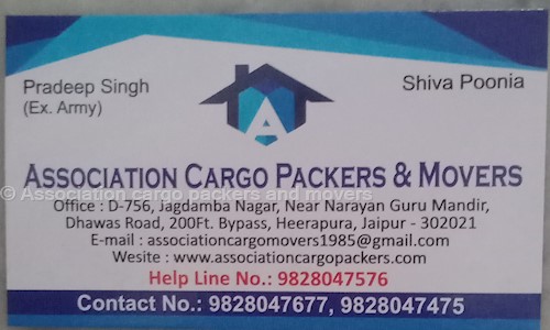 Association cargo packers and movers in Girdharipura, Jaipur - 302024