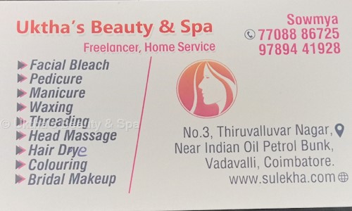 Uktha's Beauty & Spa in Vadavalli, Coimbatore - 641104