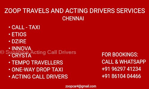 Sunshine Acting Call Drivers in Chennai, Chennai - 600122