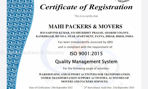 Mahi Packers & Movers in Bankman Colony, Patna - 800020
