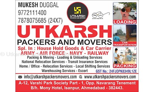 Utkarsh Packers And Movers in Isanpur, Ahmedabad - 382443