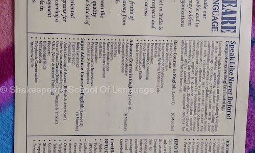 Shakespeare school of language in Chhatarpur, Delhi - 110074