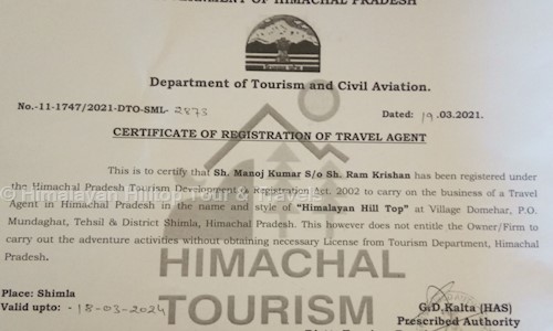 Himalayan Hilltop Tour & Travels in Shimla H.O., Shimla - 171012