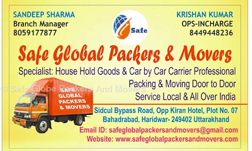 Safe Globe Packers And Movers in Shivalik Nagar, Haridwar - 249403