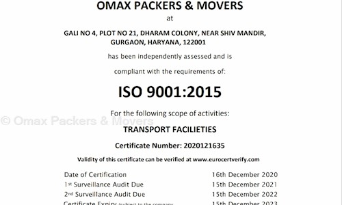 Omax Packers & Movers in Dharam Colony, Gurgaon - 122001
